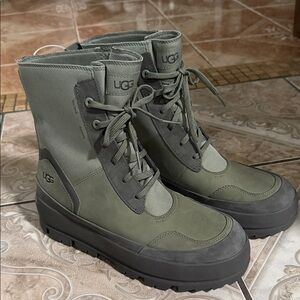 UGG Moss Green Lace-Up Boots
